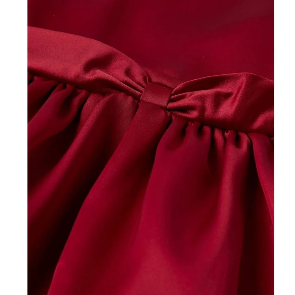 Gymboree Girls Elegant Formal Occasion Red Sheen Dress Size 12 NEW
